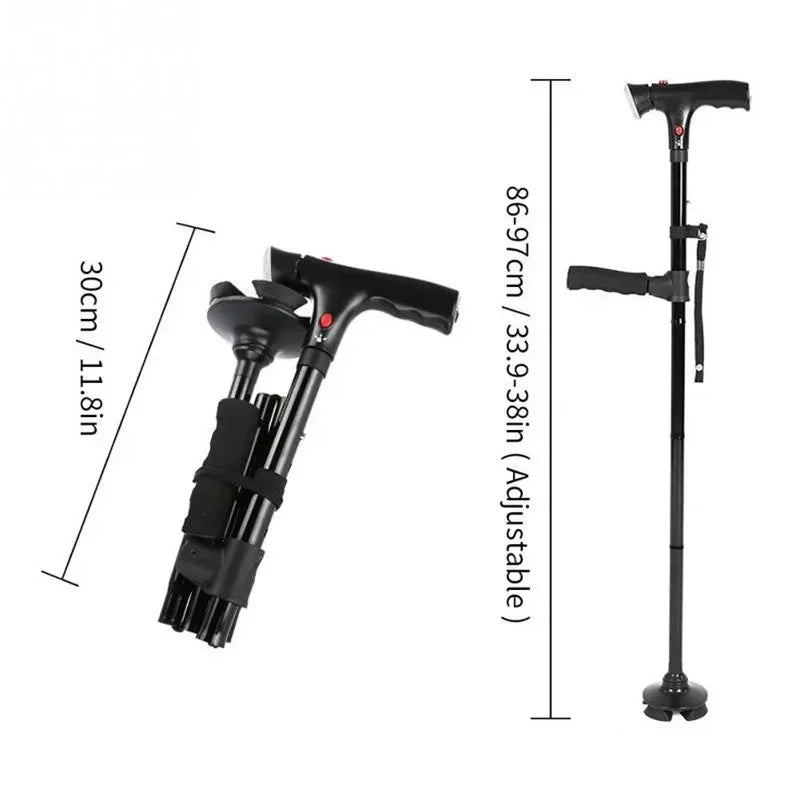 🔥 Collapsible Folding Walking Cane with LED & Alarm for Seniors🔥