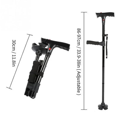 🔥 Collapsible Folding Walking Cane with LED & Alarm for Seniors🔥
