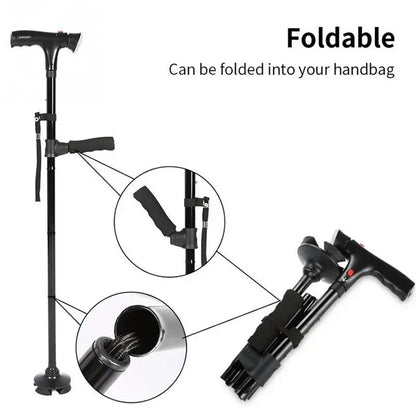 🔥 Collapsible Folding Walking Cane with LED & Alarm for Seniors🔥